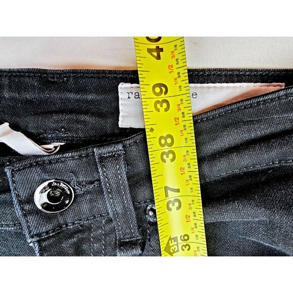 Rag Bone Size 23X29 Women Nina High Rise Bootcut No Fade Black Denim Logo Jeans - Picture 12 of 13